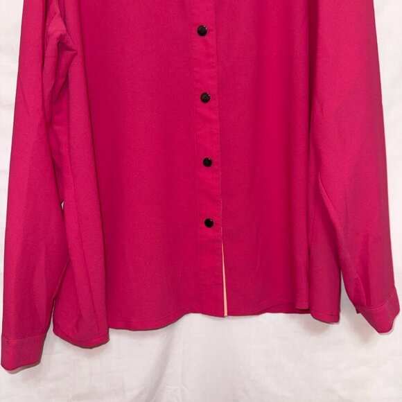 MYNT 1792 Pink Long Sleeve Button Up Blouse Top women's size 2X - Picture 5 of 7